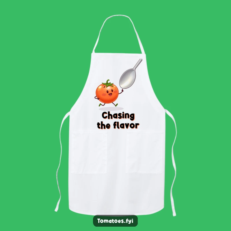 Funny Tomato Sprint Apron: Comedic Chef's Attire for Foodie Fun