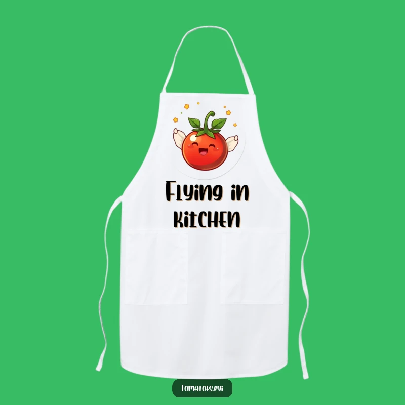 Funny Flying Tomato Apron: Joyful Winged Kitchen Gift