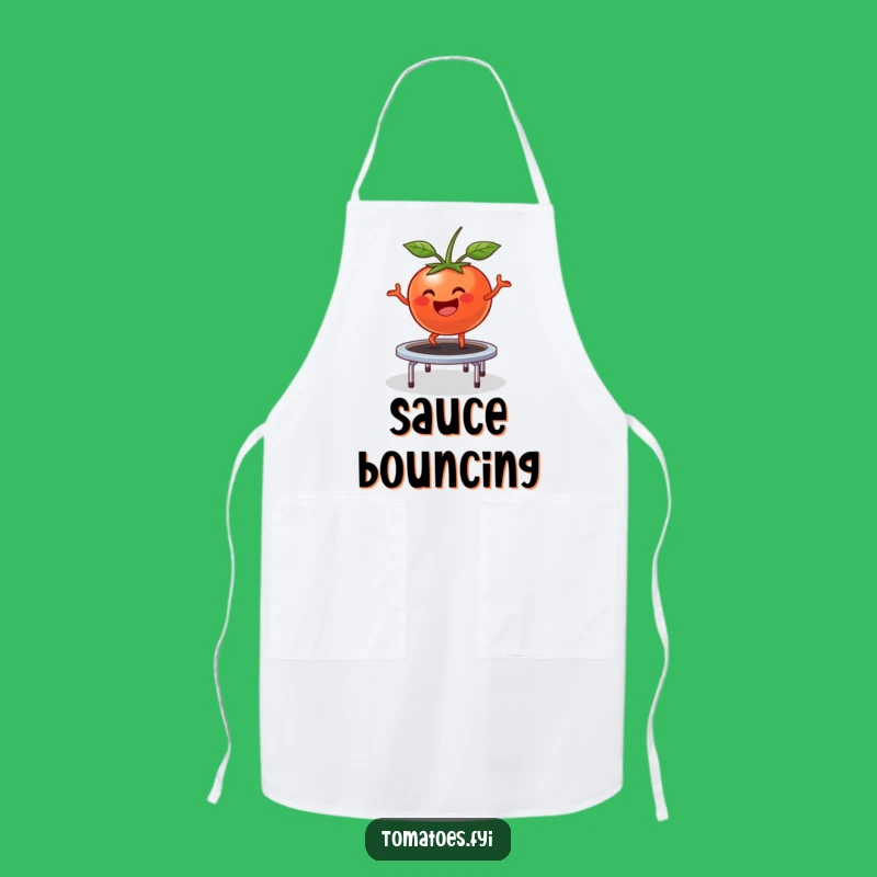 Funny Bouncing Tomato Apron: Happy Trampoline Fun Kitchen Wear