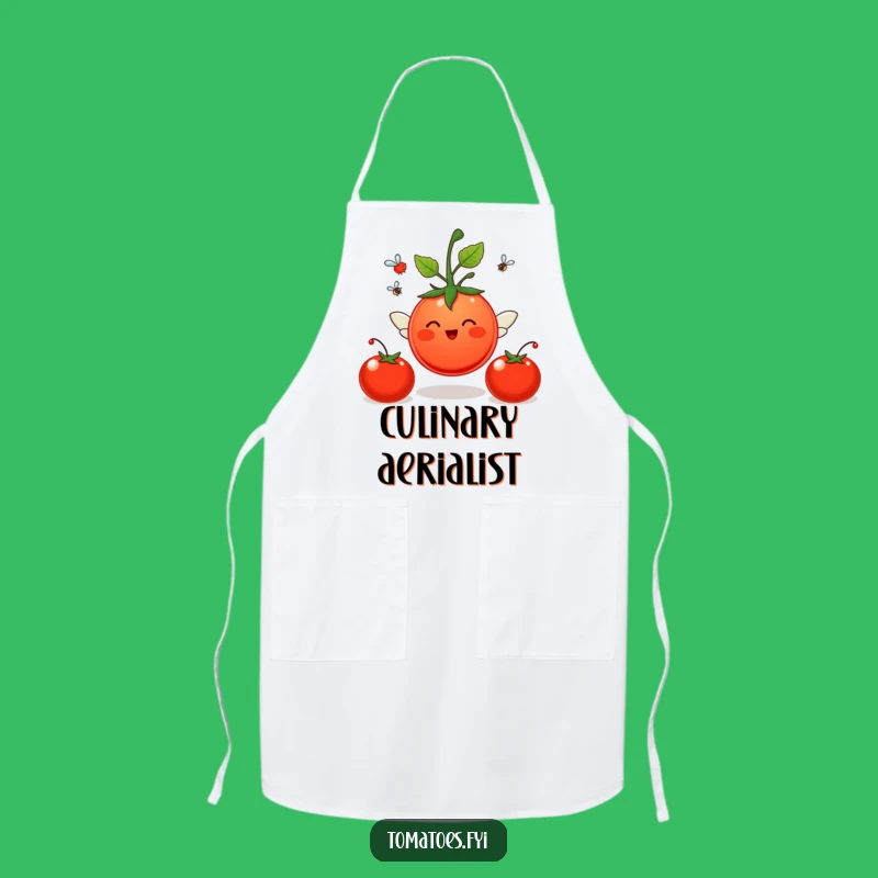Funny Cheerful Tomato Apron - Kitchen Flying Winged Character Cute Funny Gift