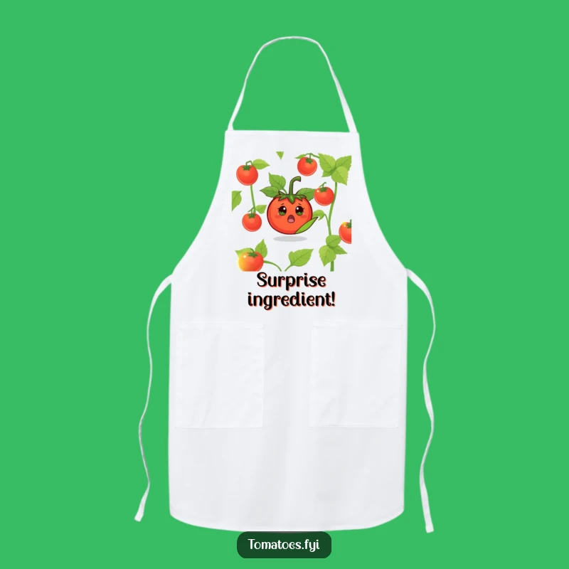 Funny Surprised Tomato Apron: Kitchen surprise fun, unique funny gift for cooks.