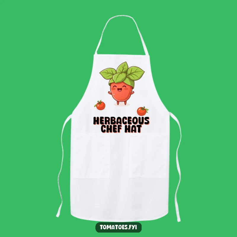 Funny Tomato Basil Hat Apron: Comedic Chef's Attire for Foodie Fun