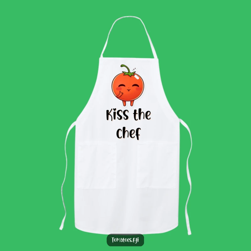 Funny Tomato Love Apron: Cute Kissing Wear for Sweethearts and Kitchen Fun!
