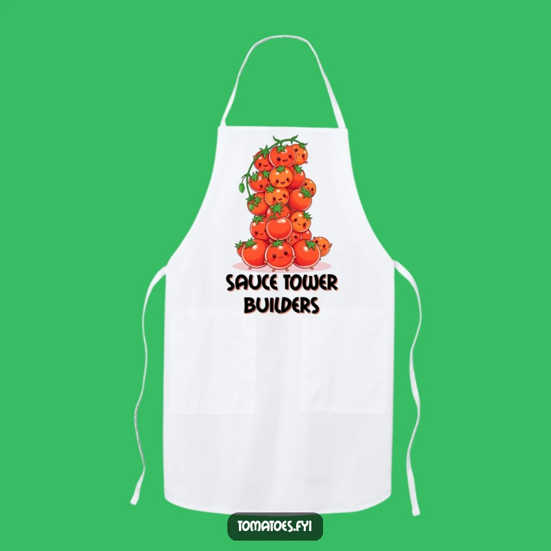 Funny Tomato Tower Apron: Cook with Construction Humor