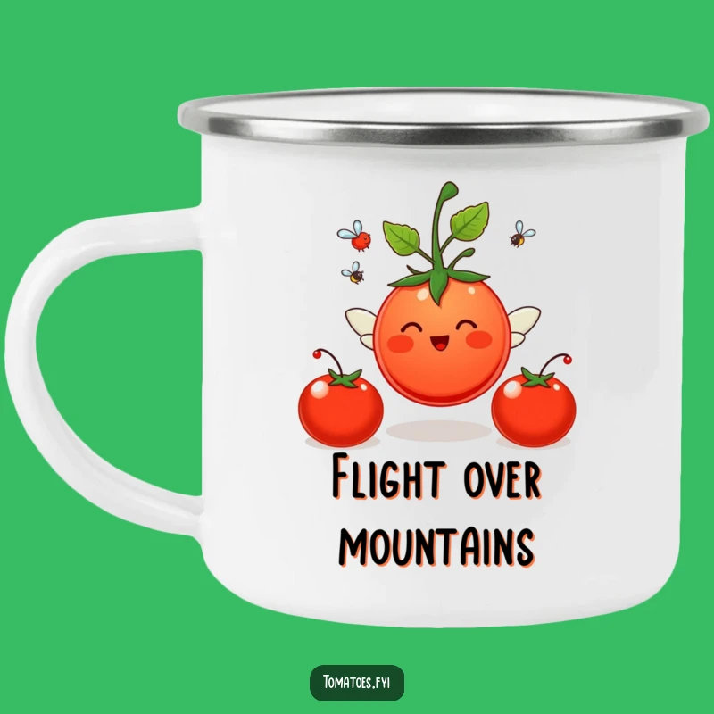 Funny Cheerful Tomato Camping Mug - Durable Flying Winged Character Patriotic Funny Gift