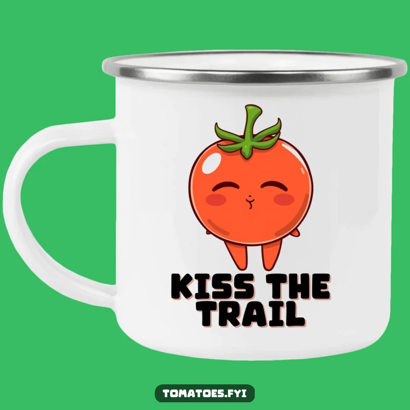 Funny Tomato Camping Mug: Kissing Adventure, Your Perfect Funny Gift!