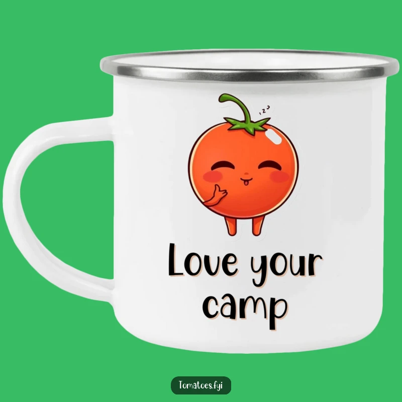 Funny Tomato Love Camping Mug: Cozy Kissing Outdoor Gift for Sweethearts!