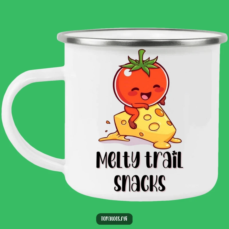 Funny Cheese Ride Camping Mug - Hilarious Kawaii Tomato Outdoor Gift