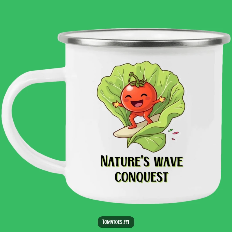 Funny Tomato Surf Camping Mug - Adventure with Grinning Rider Cool