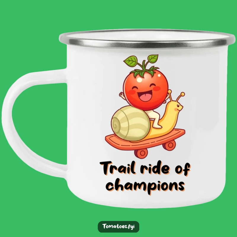 Funny Tomato Snail Rollercoaster Camping Mug: Hilarious Trail Companion