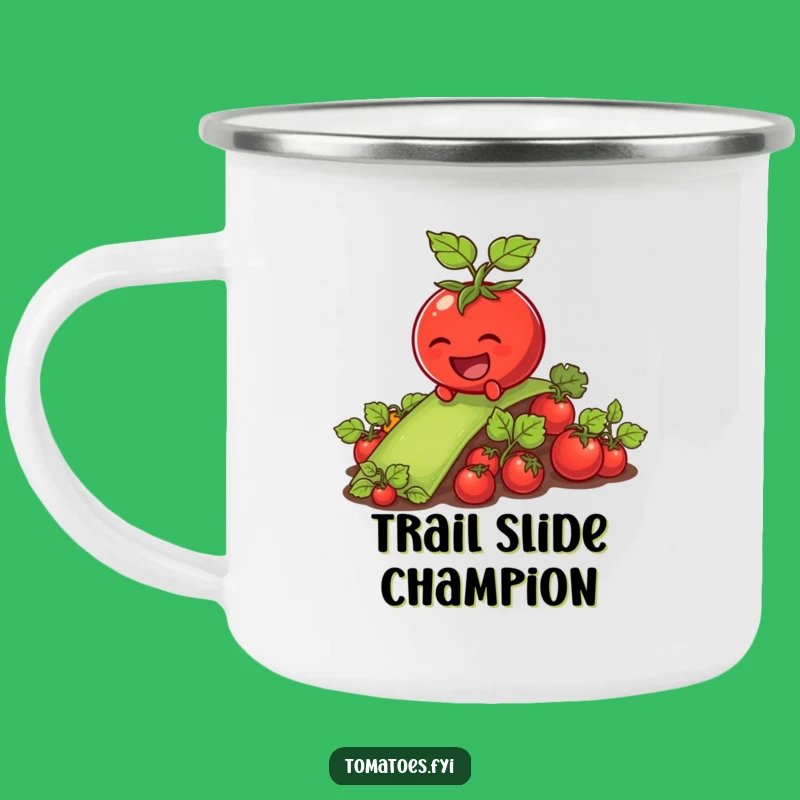 Funny Laughing Tomato Camping Mug: Slippery Veggie Fun Campfire Gift