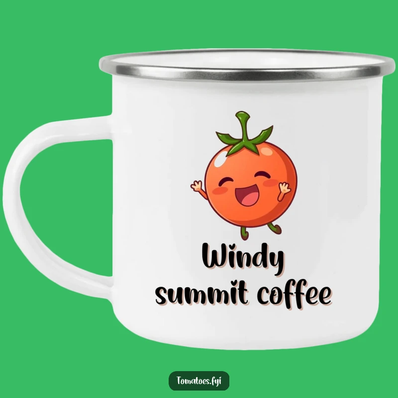 Funny Breezy Tomato Camping Mug - Whimsical Outdoor Drinkware
