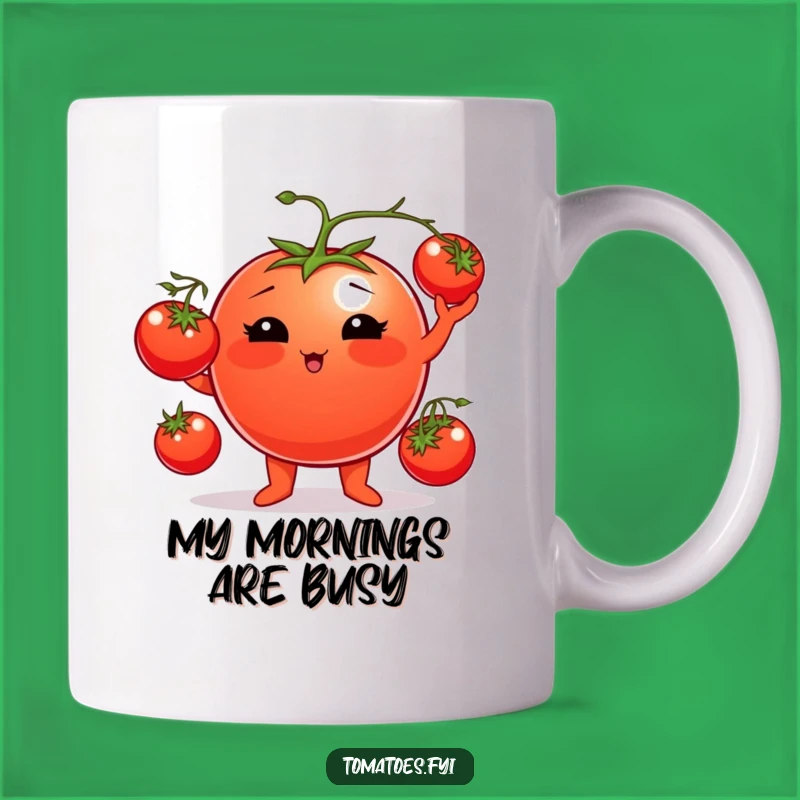 Funny Tomato Juggler Mug: A Plump Delight, Perfect Humorous Gift for Kitchen Fun