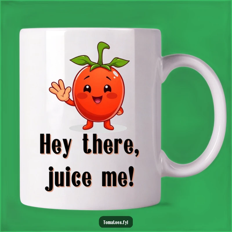 Funny Tomato Mug: Cheerful Waving Vegetable Character, A Perfect Gift!