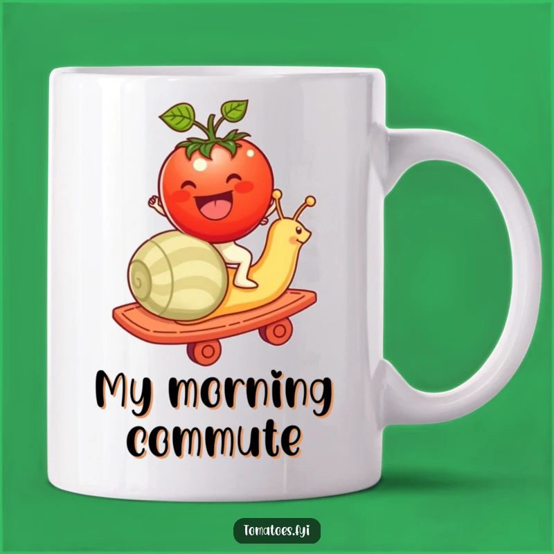 Funny Tomato Snail Rollercoaster Mug: Hilarious Ride Gift for Slow Goers