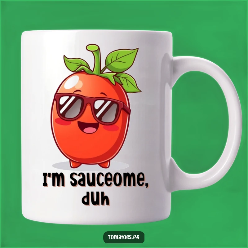 Funny Tomato Sunglasses Mug: Cool sunny day vibe, perfect funny gift for him or her.