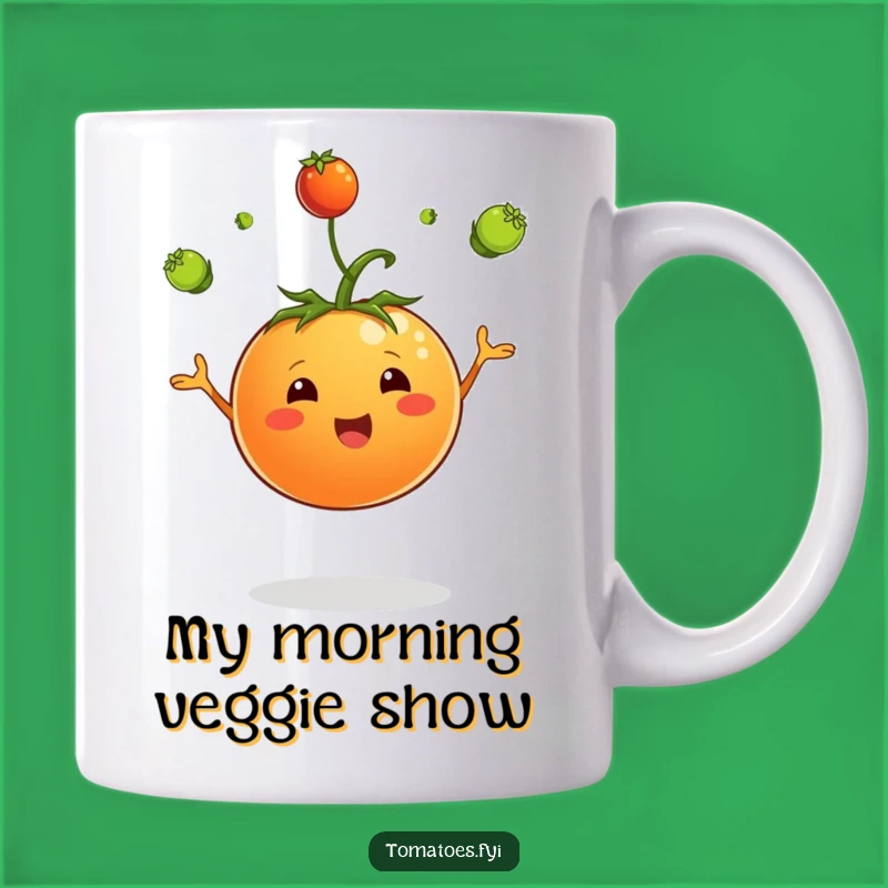 Funny Juggling Tomato Mug - Whimsical Gardener Gift Idea