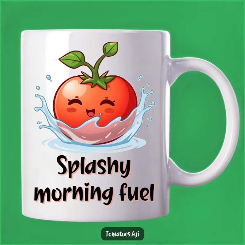 Funny Tomato Mug: Splashing Veggie Character, A Hilarious Gift!