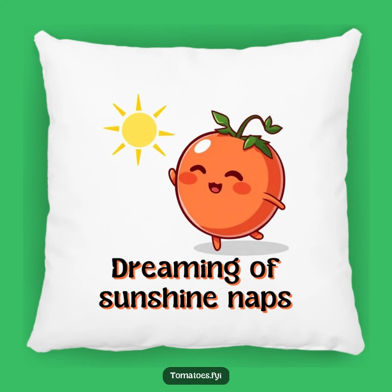 Funny Tomato Chasing Sunbeam Pillow - Soft Cartoon Accent Gift