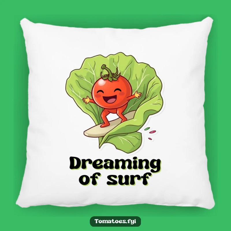 Funny Tomato Surf Pillow - Cozy Comfort & Grinning Rider Design