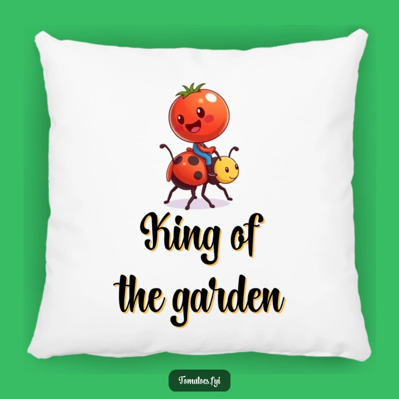 Funny Tomato Ladybug Accent Pillow - Comical Character Cozy Decor