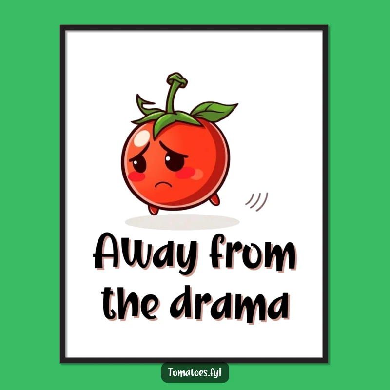 Funny Worried Tomato Digital Art - Instant Relatable Humorous Decor Gift