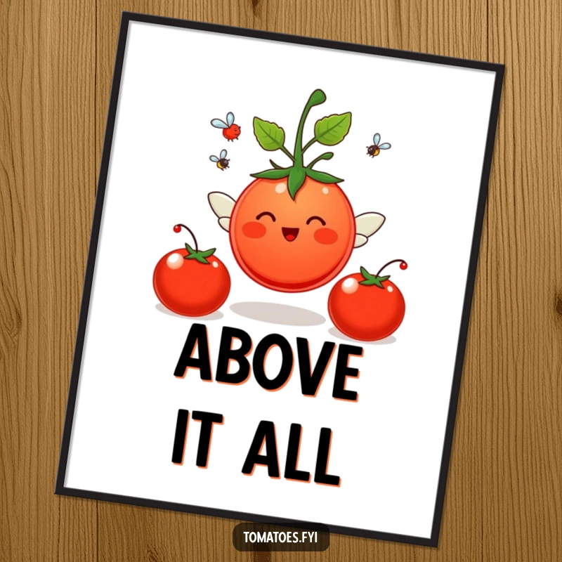 Funny Digital Art: A tomato with wings flies. A funny gift.