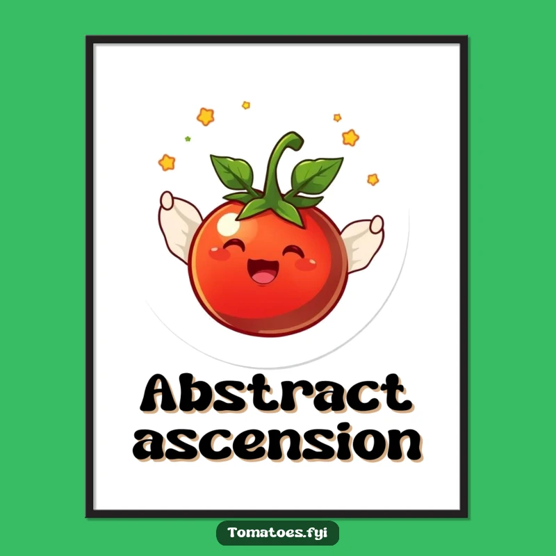 Funny Flying Tomato Digital Art: Joyful Winged Printable Gift