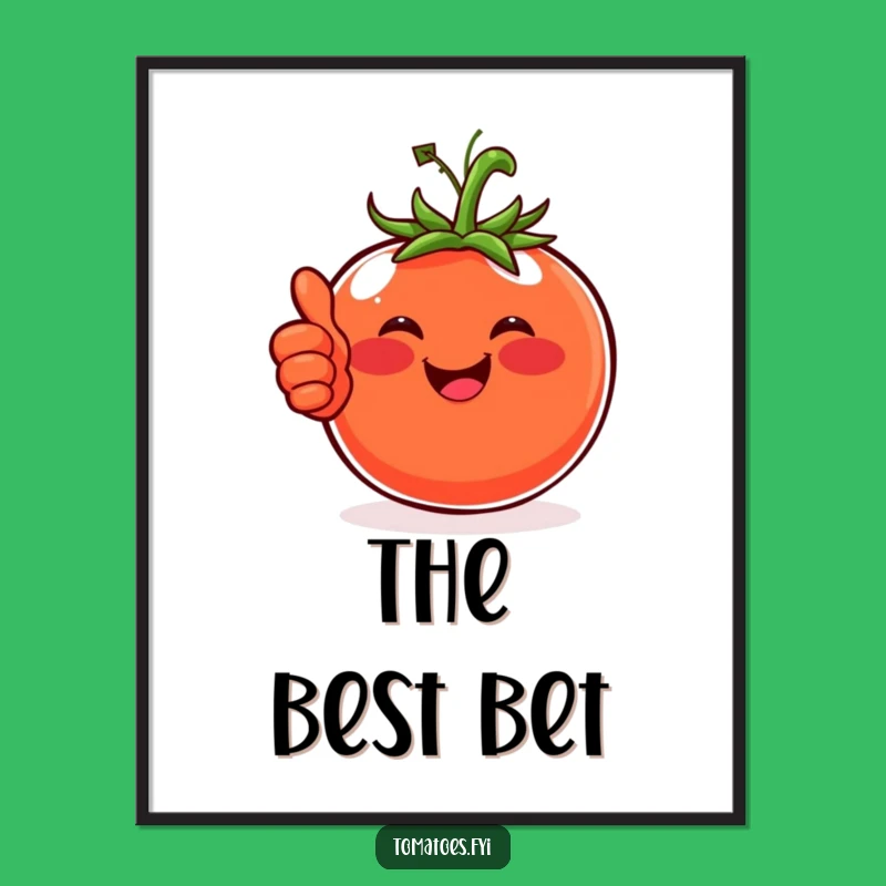 Funny Happy Tomato Digital Art, Cheerful Wall Decor and a Perfect Funny Gift