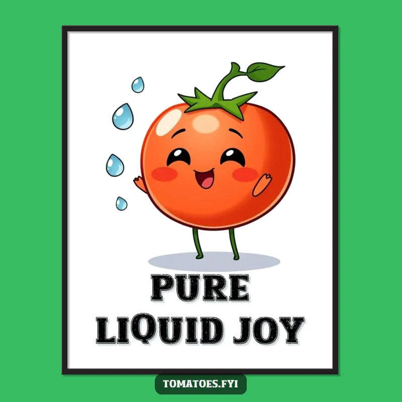 Funny Tomato Dew Drop Juggling Digital Print: Instant Whimsical Art
