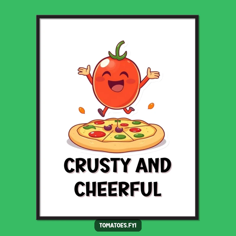 Funny Tomato Pizza Bounce Digital Art - Cheerful & Hilarious Print Gift