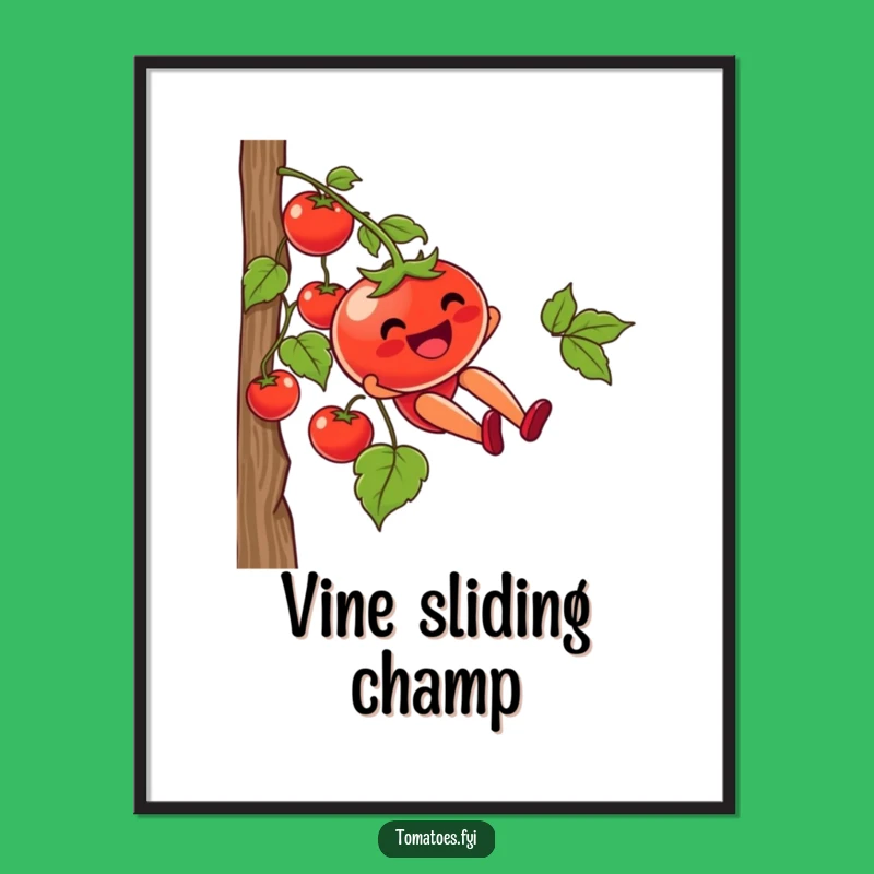 Funny Tomato Vine Slide Digital Print: Instant Joyful Art for Walls