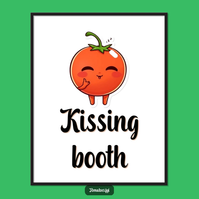 Funny Tomato Love Digital Art Print: Adorable Kissing Art for Sweethearts!