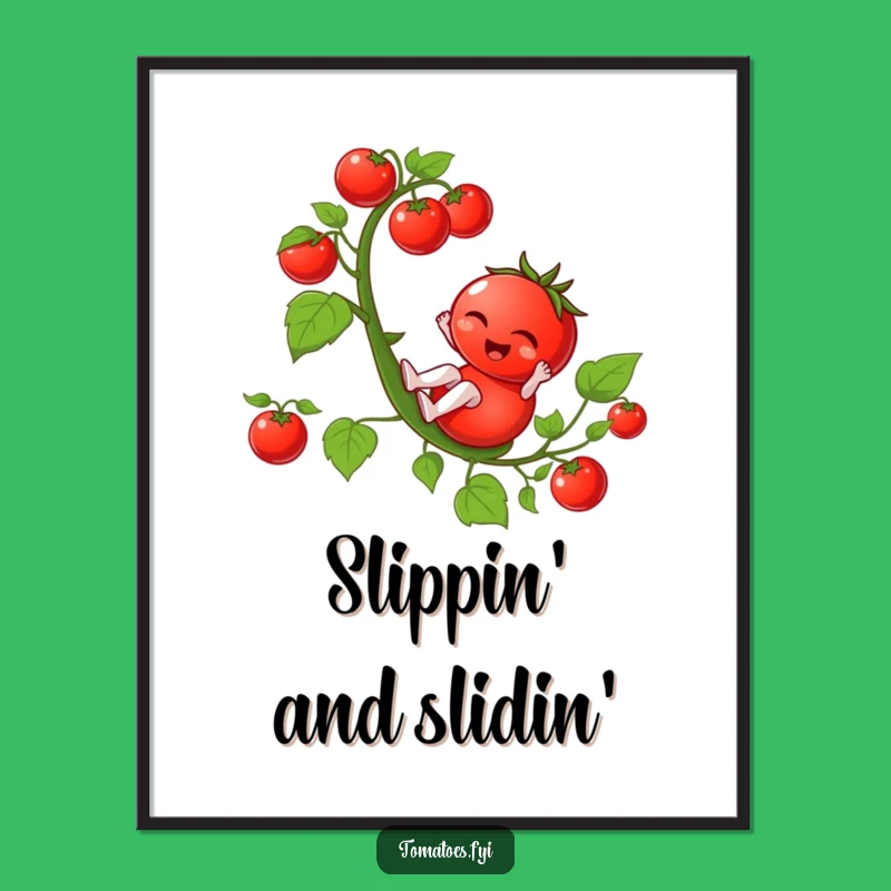 Funny Winking Tomato Digital Art - Printable Sliding Fun for Any Space