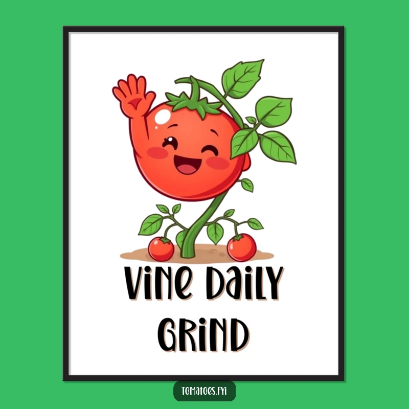 Funny Tomato Vine Wave Digital Print: Liven Up Your Space