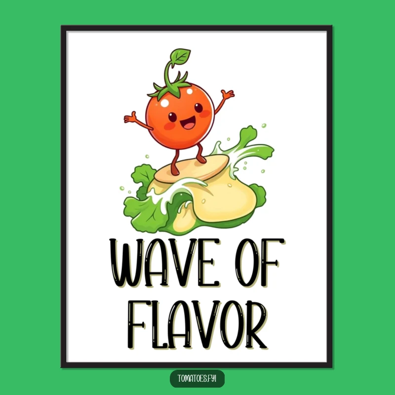 Funny Happy Tomato Digital Art - Instant Surfing Salad Dressing Download Funny Gift