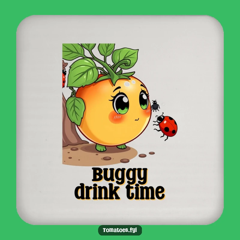 Funny Curious Tomato Coaster: Protect Surfaces with Wonder, Unique Gift!