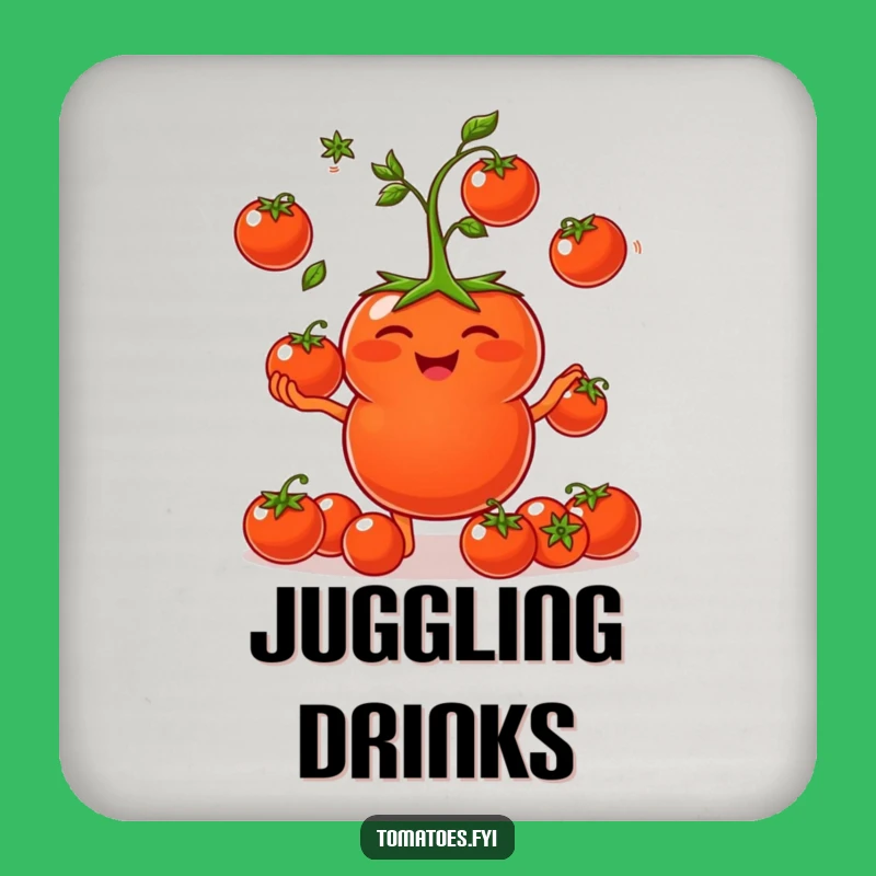 Funny Giggling Tomato Coaster - Protect Surfaces Cherry Tomato Juggling Funny Gift