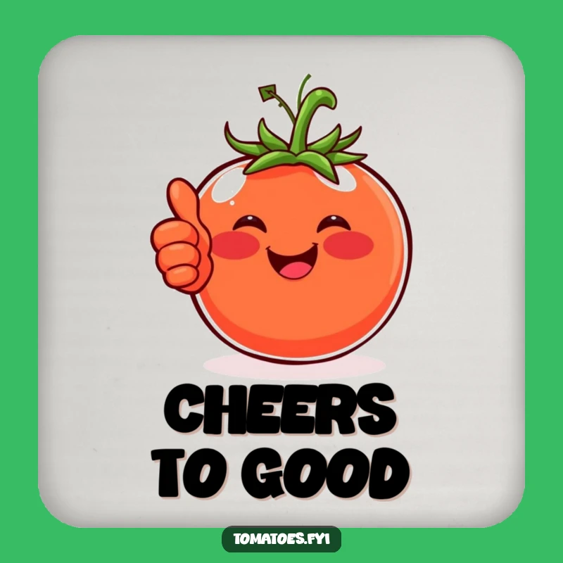 Funny Happy Tomato Coaster, Positive Table Protection and a Perfect Funny Gift