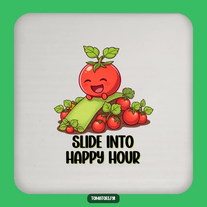 Funny Laughing Tomato Drink Coaster: Slippery Veggie Table Protector Gift