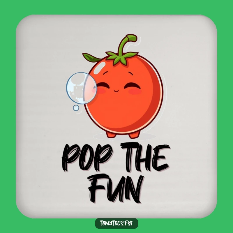 Funny Smirking Tomato Bubble Drink Coaster Set - Comical Protection
