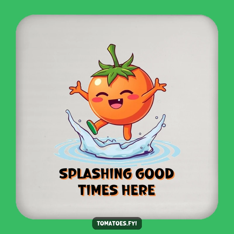 Funny Splashing Tomato Coaster, Playful Water Protection, Chic Funny Gift
