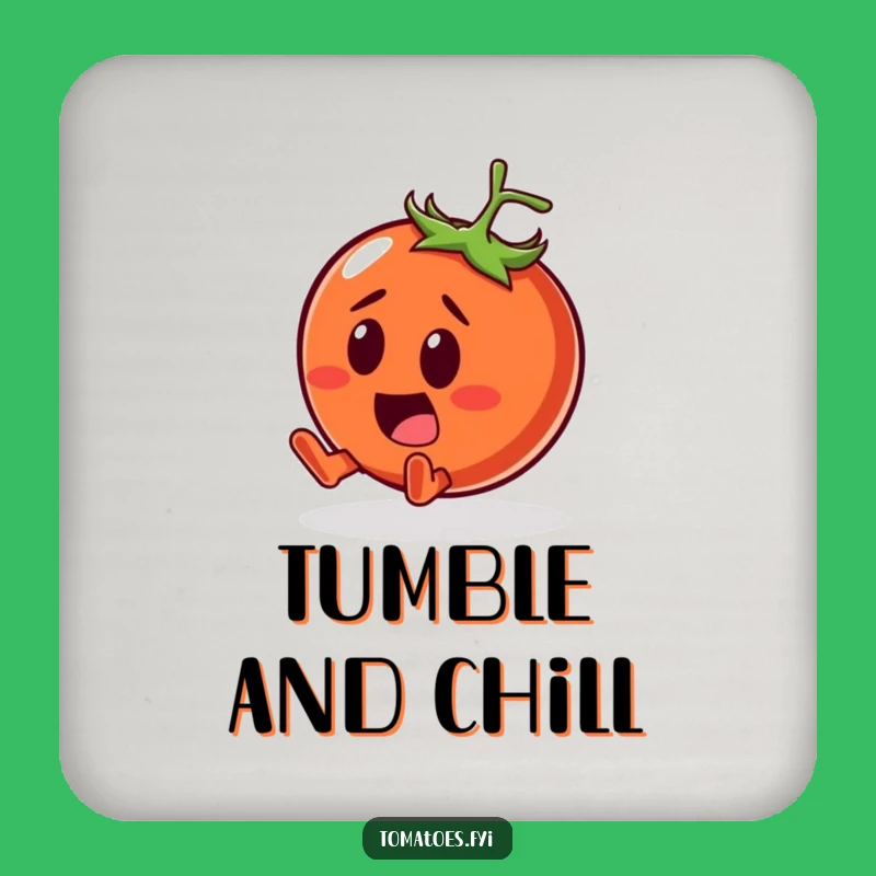 Funny Surprised Tomato Coaster: Protect Surfaces with Humor, Unique Gift!
