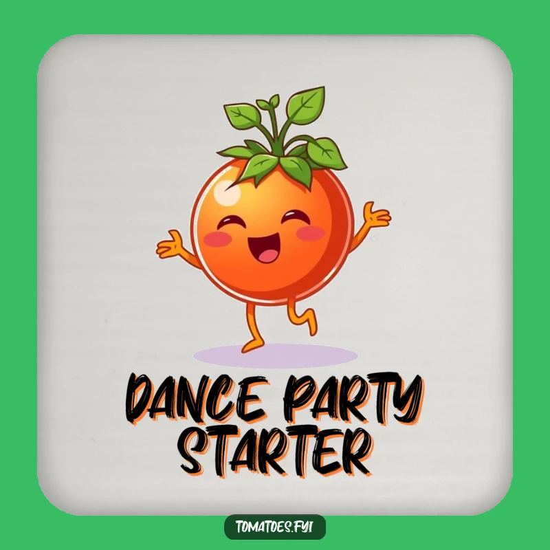 Funny Tomato Jig Coaster - Protect Surfaces with Happy Veggie Art