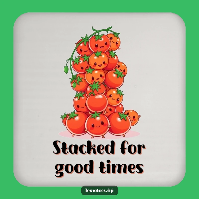 Funny Tomato Tower Drink Coaster: Protect Surfaces with Humor