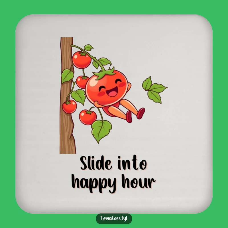 Funny Tomato Vine Slide Coaster Set: Protect Surfaces with Joy