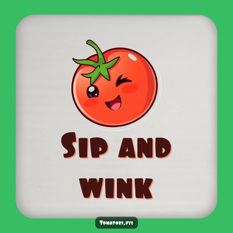 Funny Winking Tomato Coaster Set: Playful Protection, Cute Funny Gift