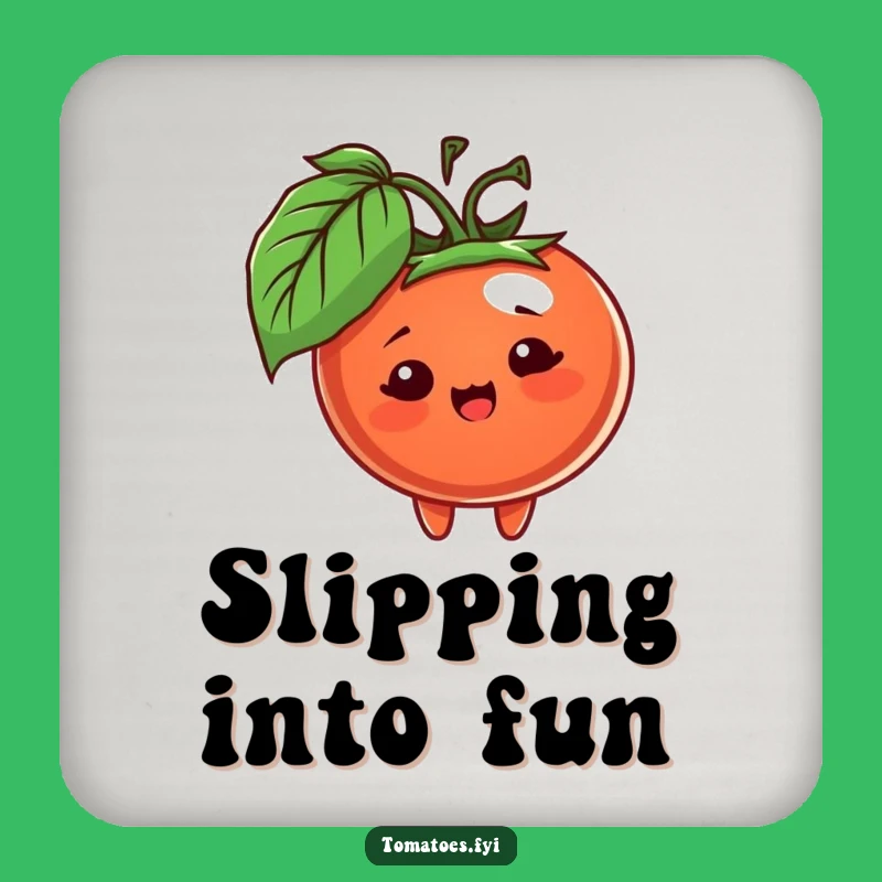 Funny Peeking Tomato Drink Coaster - Protect Surfaces with Playful Charm