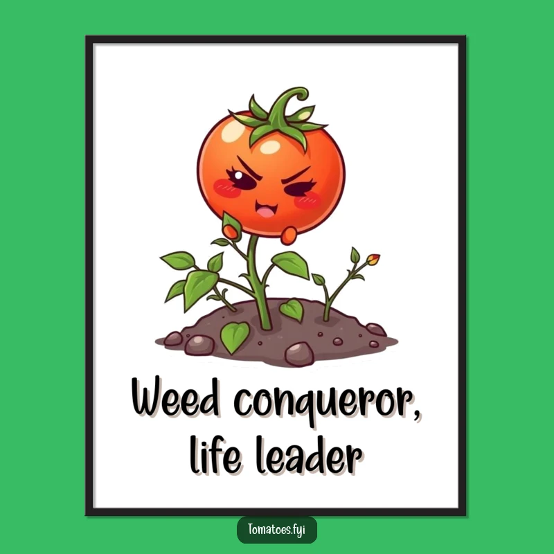 Funny Tomato Climbing Weed Poster - Inspiring Cartoon Wall Art Gift