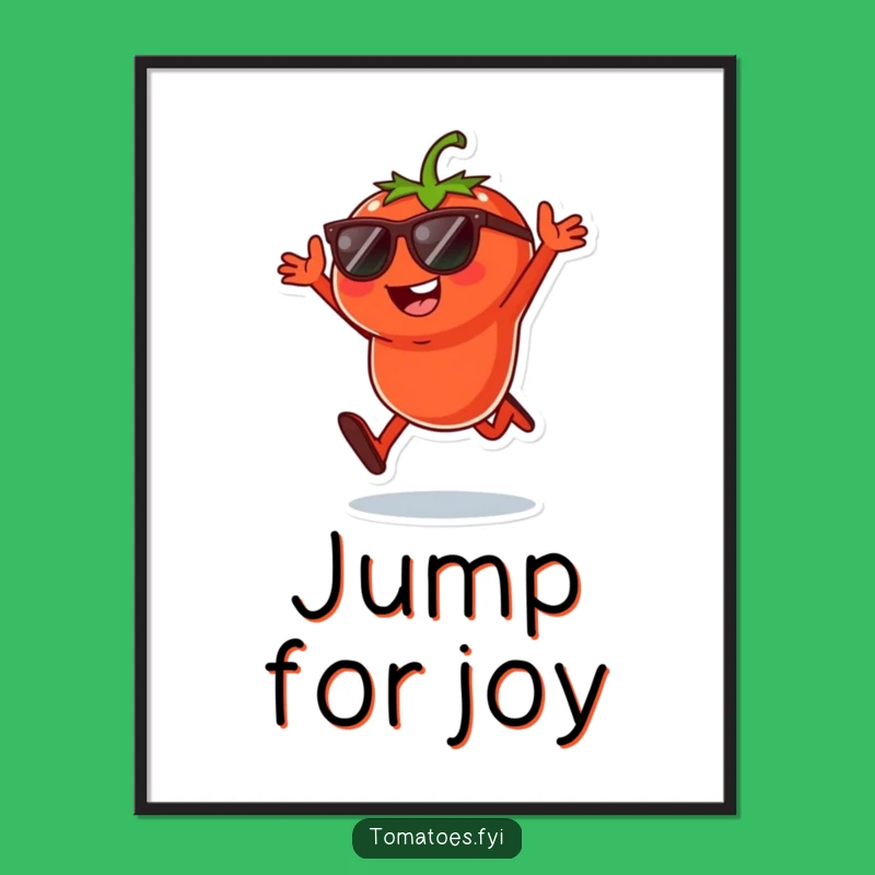 Funny Tomato Jump Poster - Cool Veggie Wall Art, Playful Humorous Decor Gift